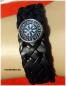 Preview: Runen / Futhark Vikings | Snap Lederarmband Schwarz | Glas Cabochon | Motiv Wahl